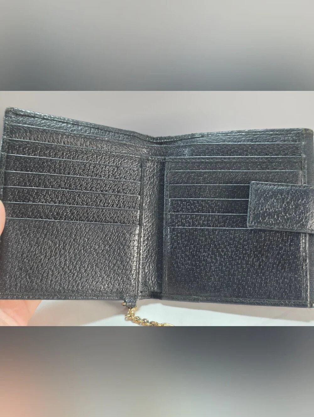 Authentic Gucci GG Canvas French Wallet w/ Signature Boot Charm | Black - Picture 6 of 9